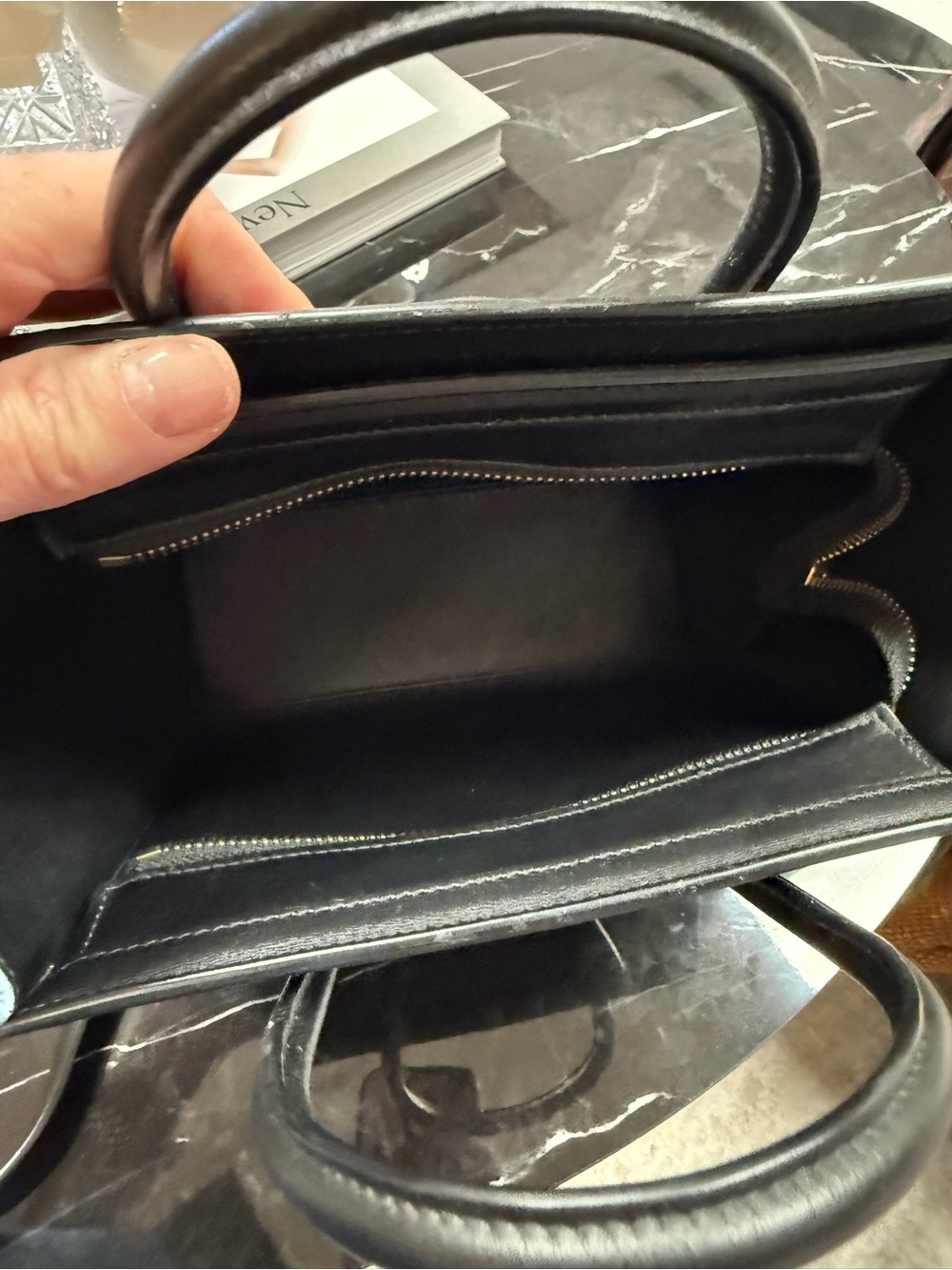 Céline Mini Luggage Tote in Teal and Black - Picture 3 of 3